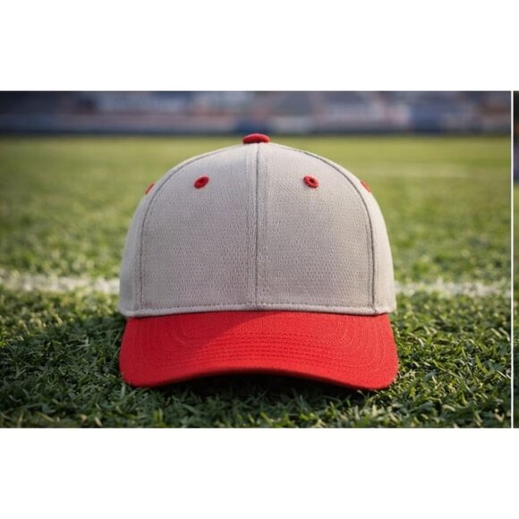 Richardson PTS40 Baseball Cap Gray Red Fitted XS-SM Field Style Hat NWT - Picture 3 of 8